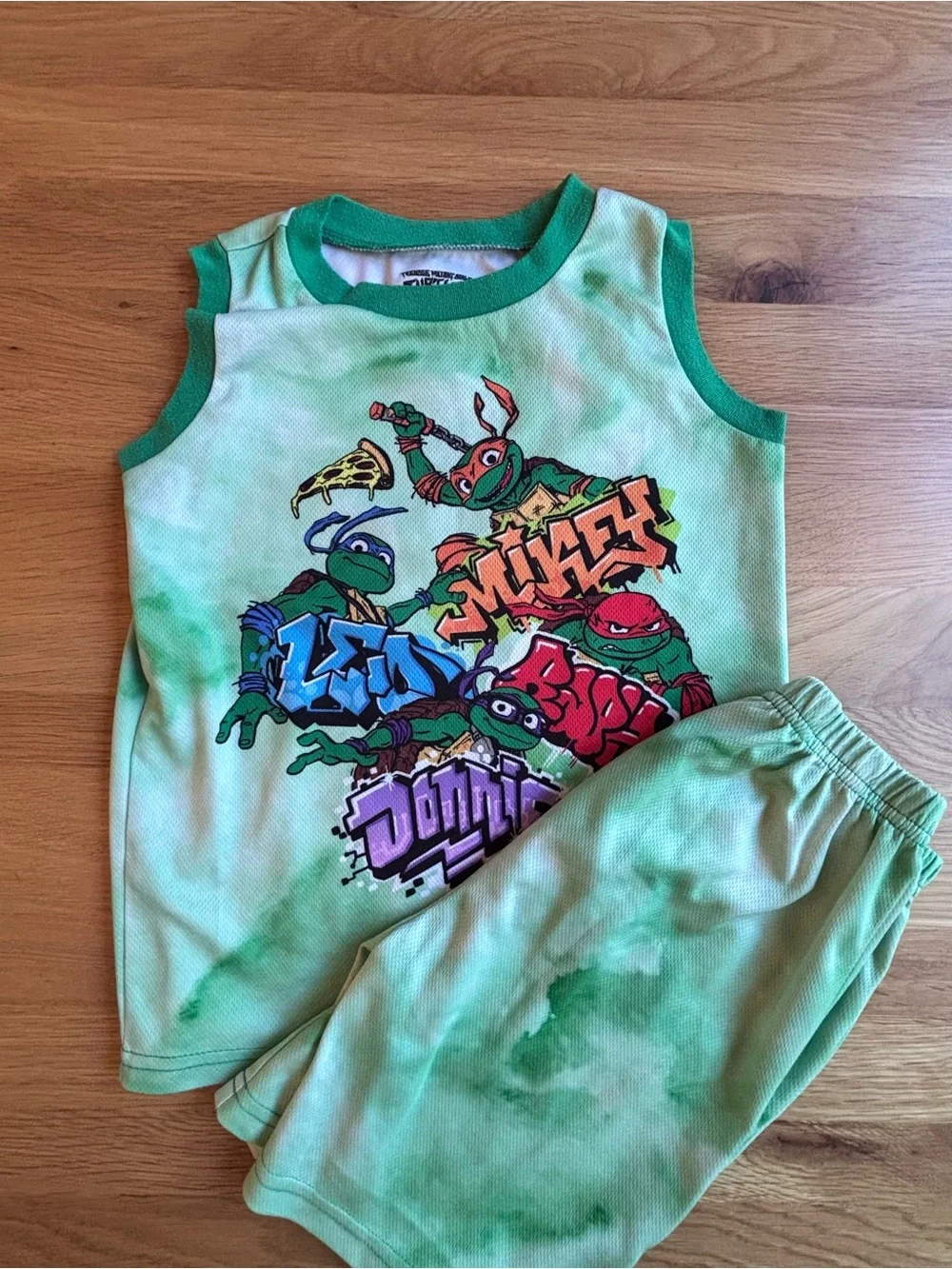 Teenage Mutant Ninja Turtles Green Tie-Dye Kids Pajama Set